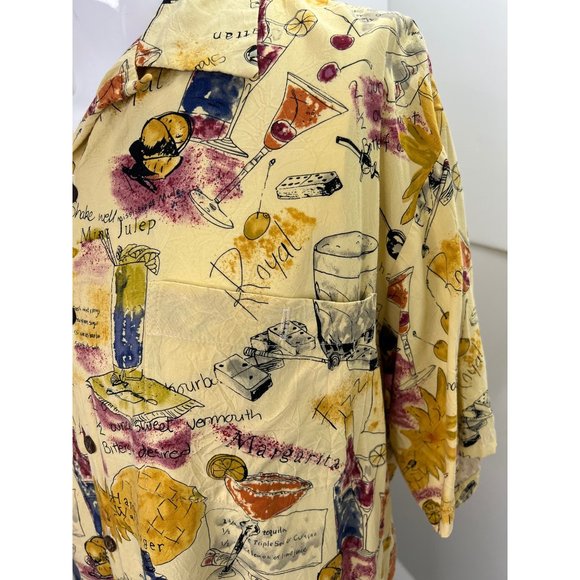 Tori Richard Men Hawaiian Lounge Shirt Crinkle Texture Cocktail Rayon Large L - Picture 8 of 9